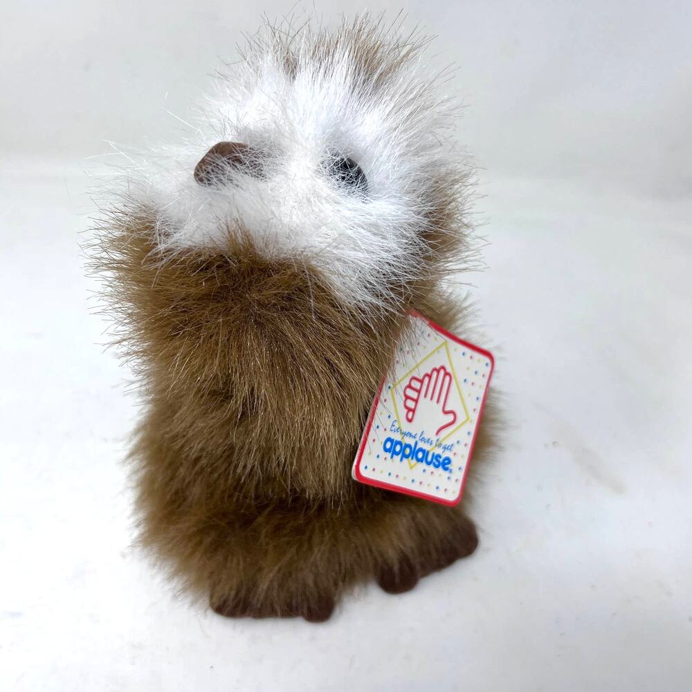 Realistic Owl Plush Brown 8"‎ Vintage Baby Bird with Tags 1989 Applause Fuzzles